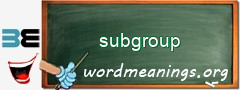 WordMeaning blackboard for subgroup